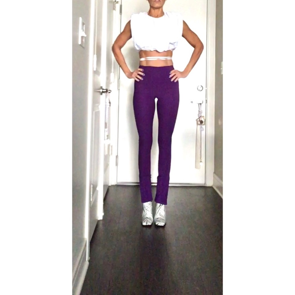 Zara NWT Purple Ottoman Leggings 💜 Size XS
